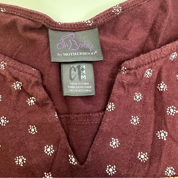 Oh Baby by Motherhood Maternity Maroon Floral Long-Sleeve Top - Size M - Picture 7 of 9